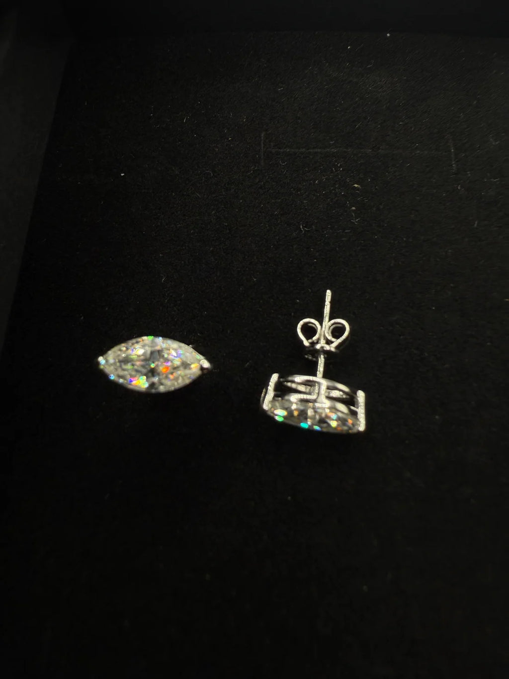 Moissanite Marquise Cut Earrings w/ 925 Sterling Silver 1 CT Each 5x10MM