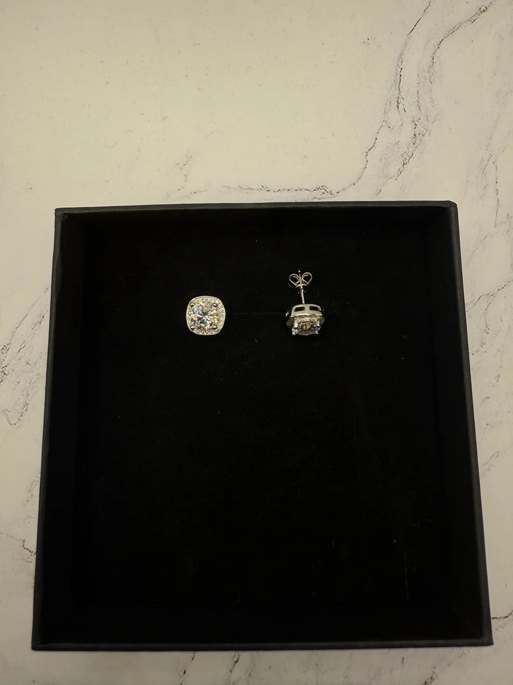 Moissanite Stud Earrings w/ 925 Sterling Silver 1 CT 6.5 mm