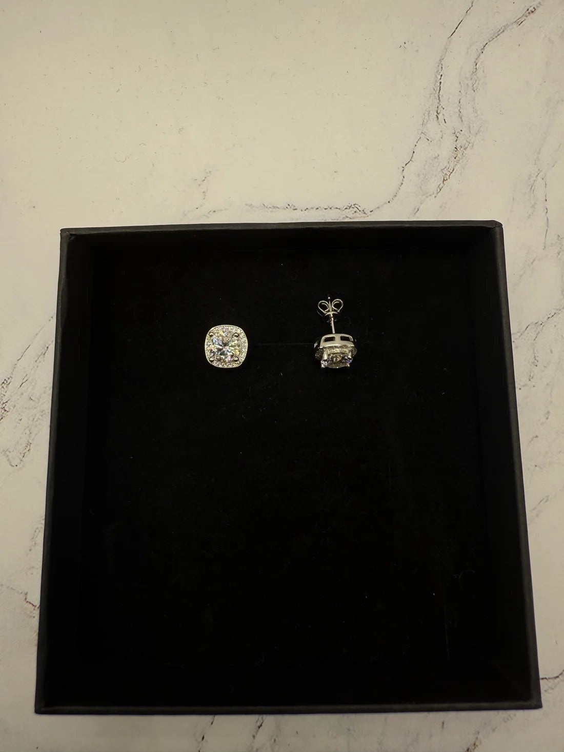 Moissanite Stud Earrings w/ 925 Sterling Silver 1 CT 6.5 mm