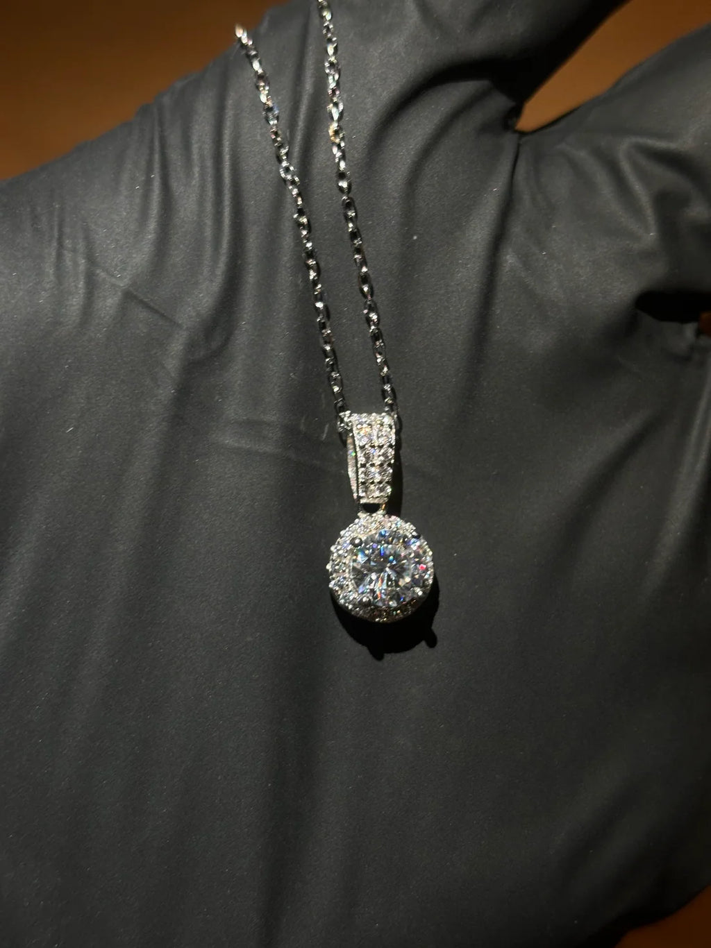 Moissanite Circle Pendants