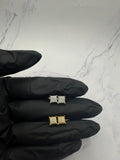 Moissanite Princess Cut Cluster Earrings w/ 925 Sterling Silver .5 CT 6 mm