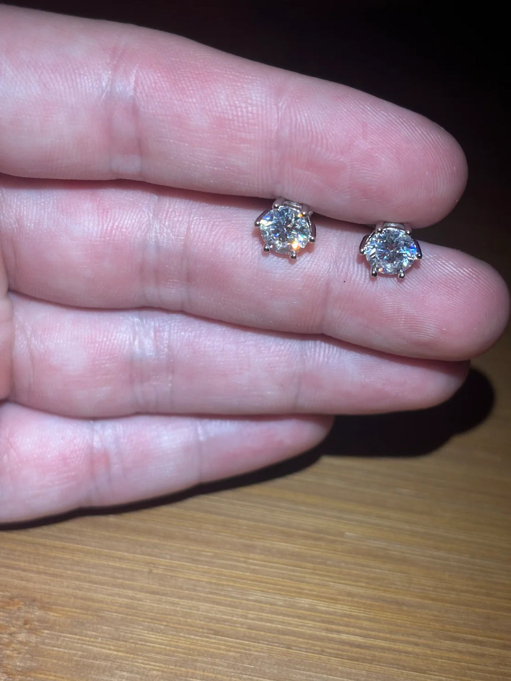 Moissanite Stud Earrings w/ 925 Sterling Silver 1 CT. 6.5 mm