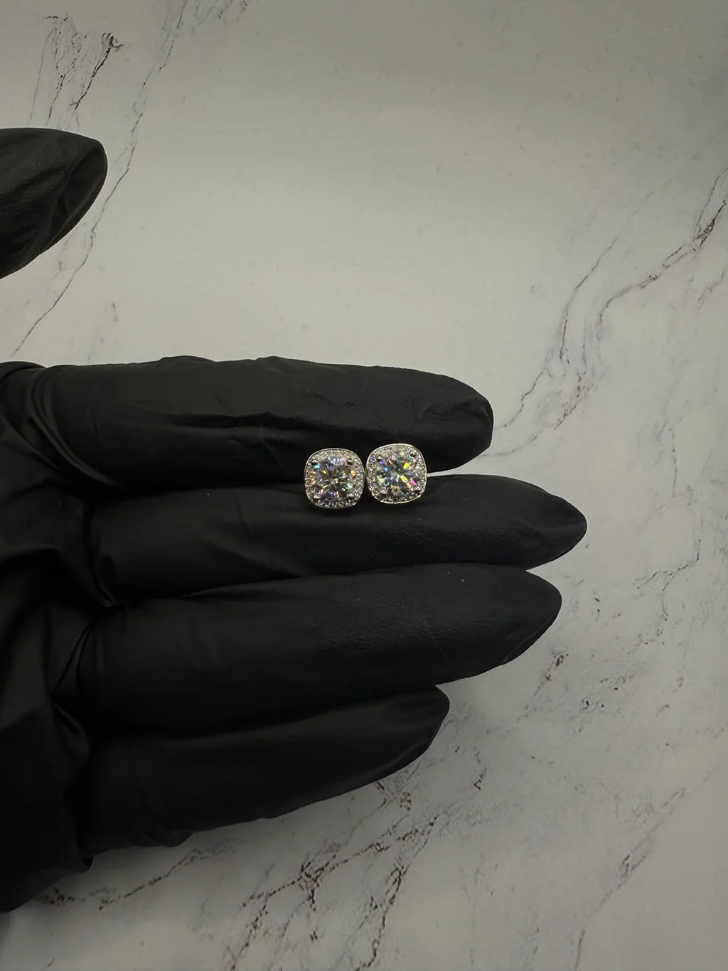 Moissanite Stud Earrings w/ 925 Sterling Silver 1 CT 6.5 mm