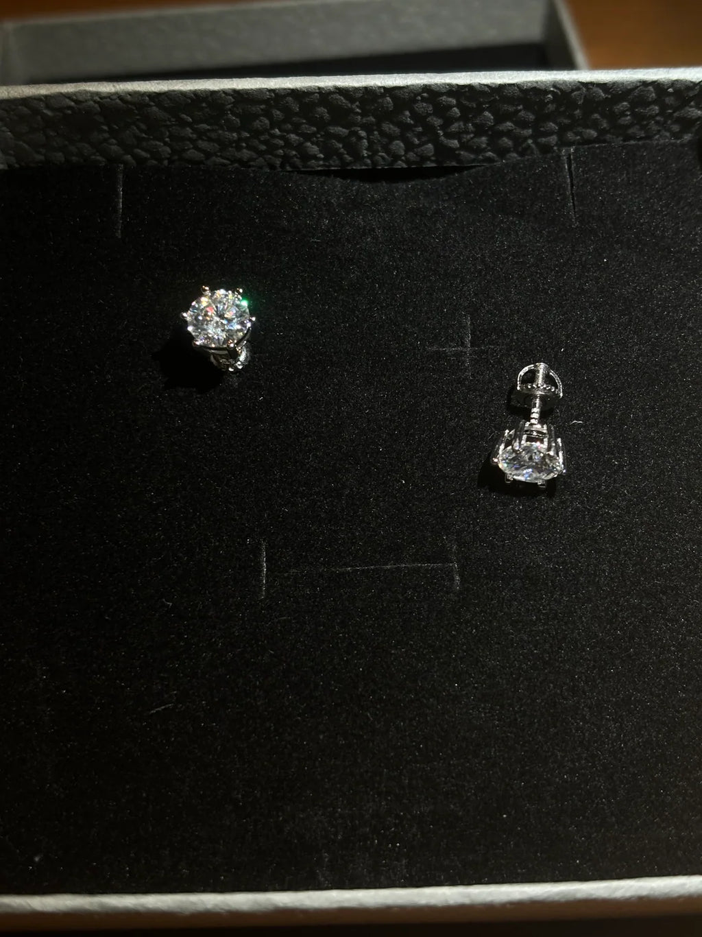 Moissanite Stud Earrings w/ 925 Sterling Silver 1 CT. 6.5 mm