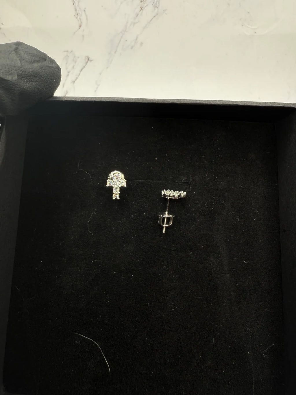 Moissanite Small Cross Earrings w/ 925 Sterling Silver .5 CT 6 mm