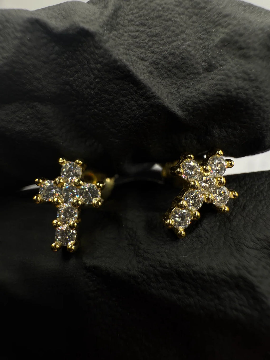 Moissanite Small Cross Earrings w/ 925 Sterling Silver .5 CT 6 mm
