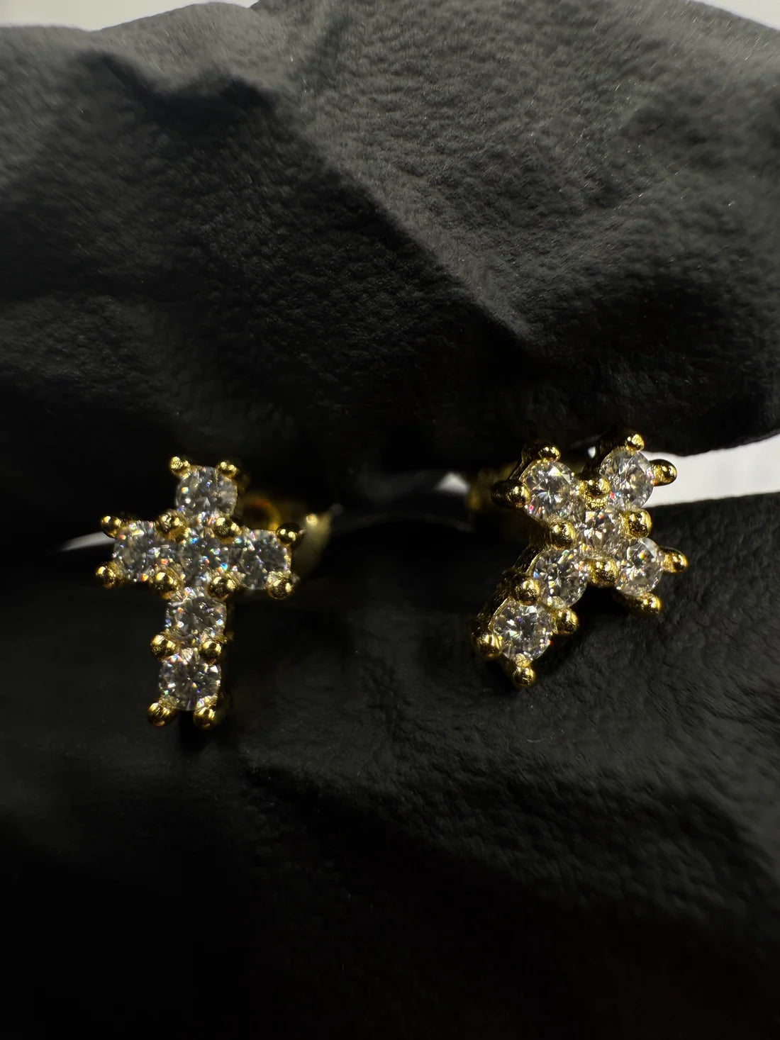 Moissanite Small Cross Earrings w/ 925 Sterling Silver .5 CT 6 mm