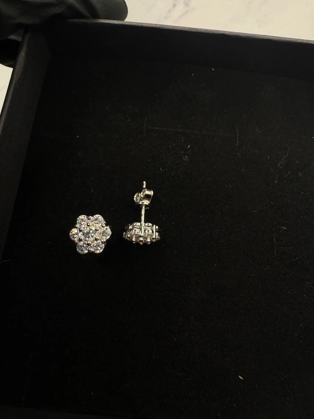 Moissanite Honey Comb Cluster Earrings w/ 925 Sterling Silver 1 CT 7.4 mm