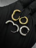 Moissanite Cluster Hoop Earrings w/ 925 Sterling Silver .5 CT per Cluster