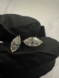 Moissanite Marquise Cut Earrings w/ 925 Sterling Silver 1 CT Each 5x10MM