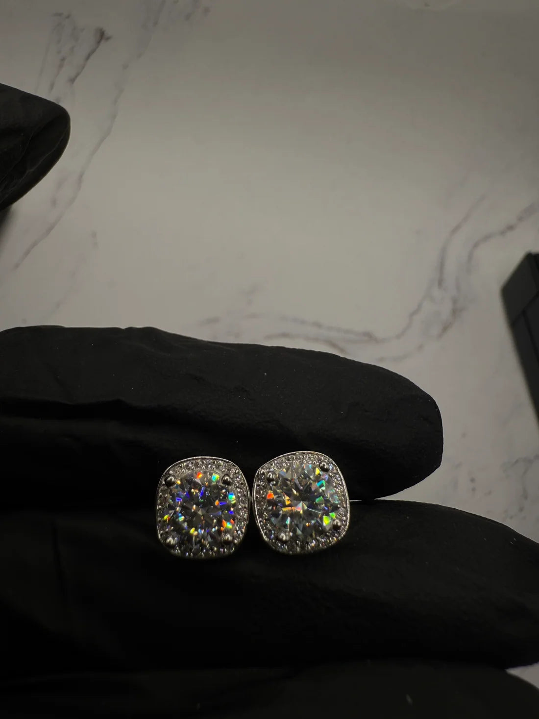 Moissanite Stud Earrings w/ 925 Sterling Silver 1 CT 6.5 mm