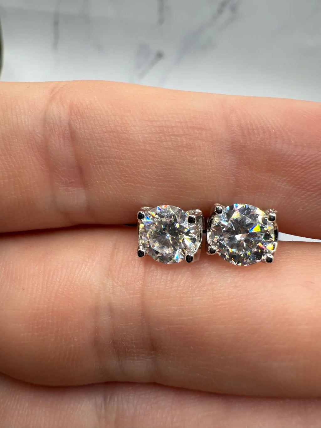 Moissanite Oval Cut Earrings w/ 925 Sterling Silver 1 CT 6.5 mm