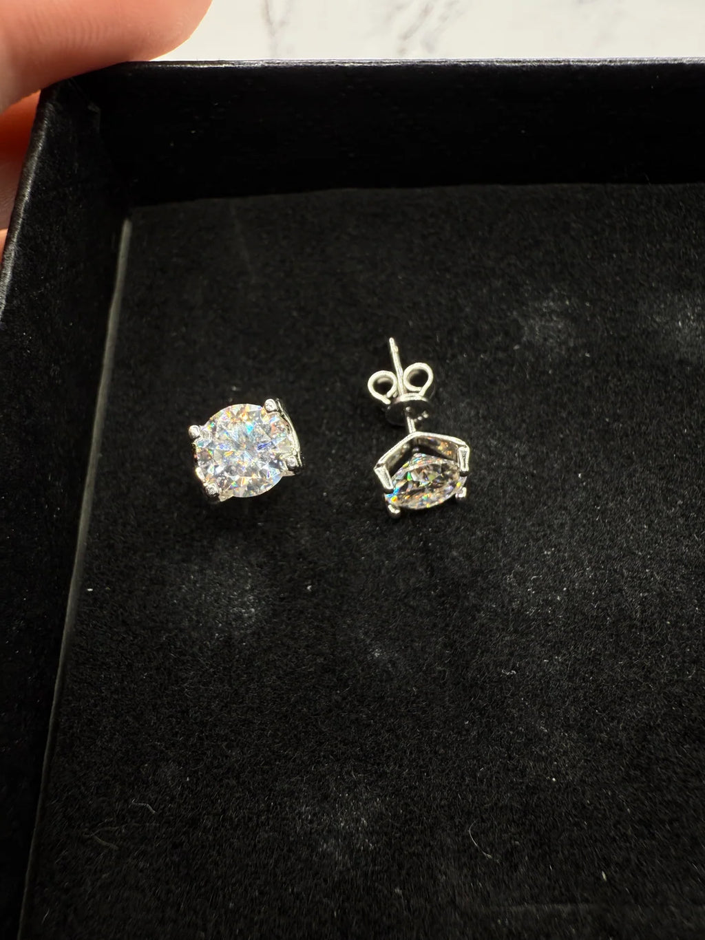 Moissanite Oval Cut Earrings w/ 925 Sterling Silver 1 CT 6.5 mm