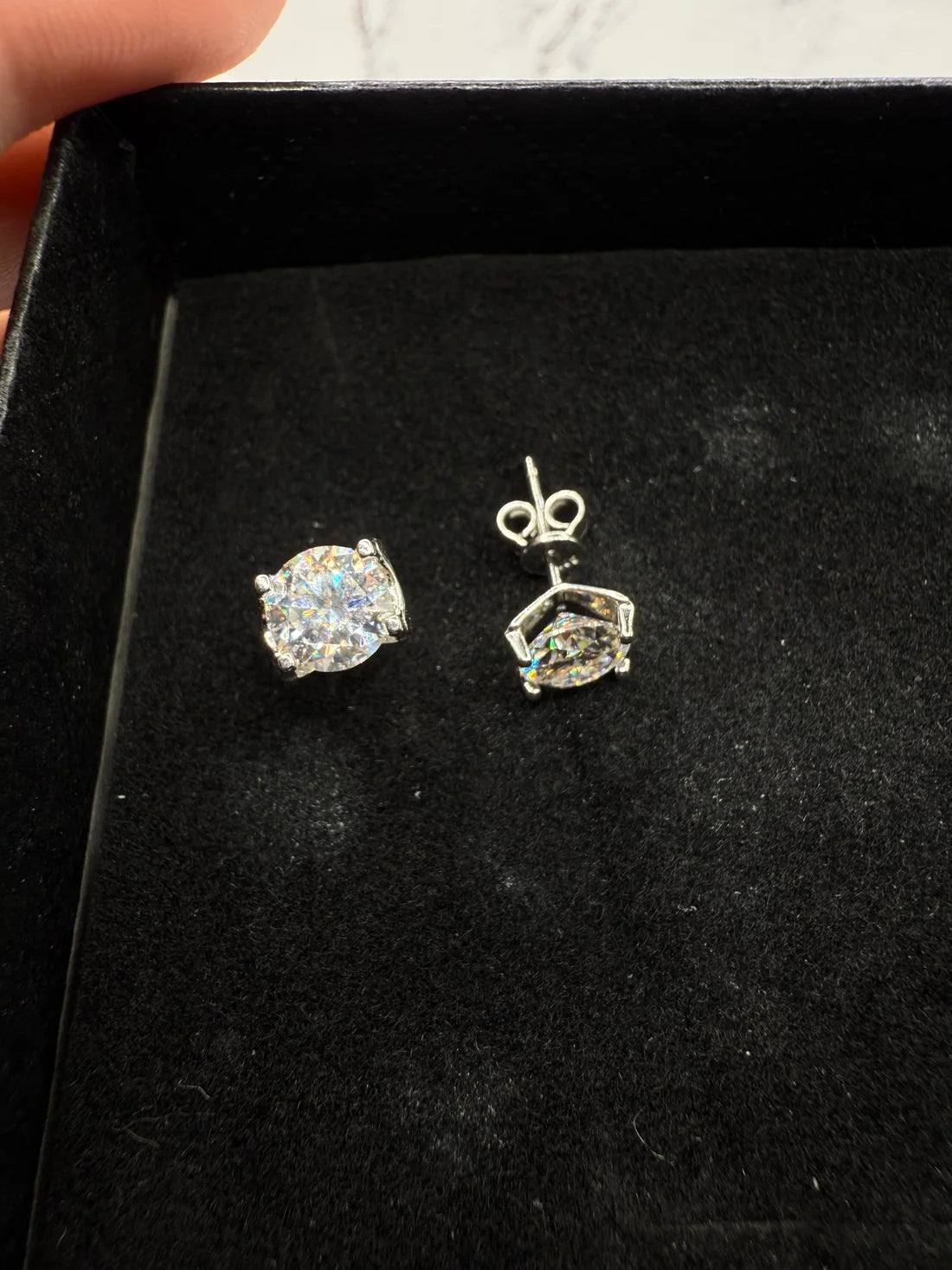 Moissanite Oval Cut Earrings w/ 925 Sterling Silver 1 CT 6.5 mm